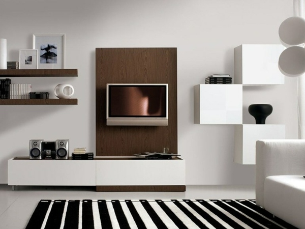 puristická nástenná jednotka biela s vysokým leskom Nástenná jednotka biela vysoký lesk vzhľad živé trendy 2014