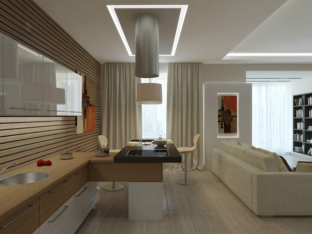 otvorený obývací priestor-kuchyňa-jedálenský-bar-obývací priestor-biely