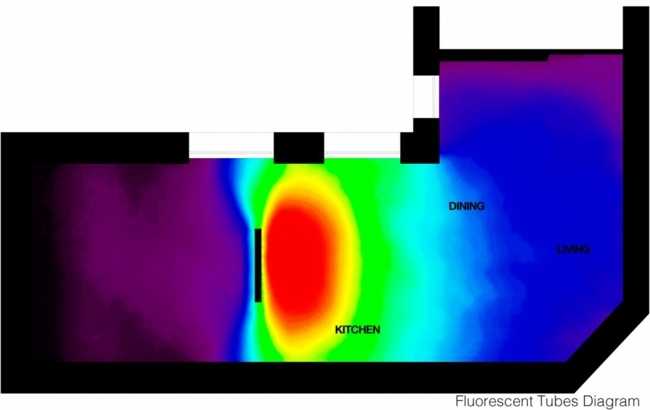 Plán osvetlenia obývačky Náčrt osvetlenia obývacieho priestoru