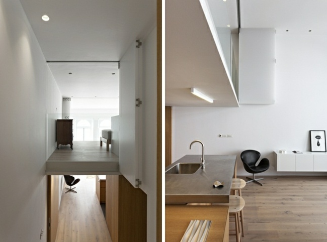 biele steny obývačka kuchynský drez Obývačka kuchynský drez obrázky stoličky