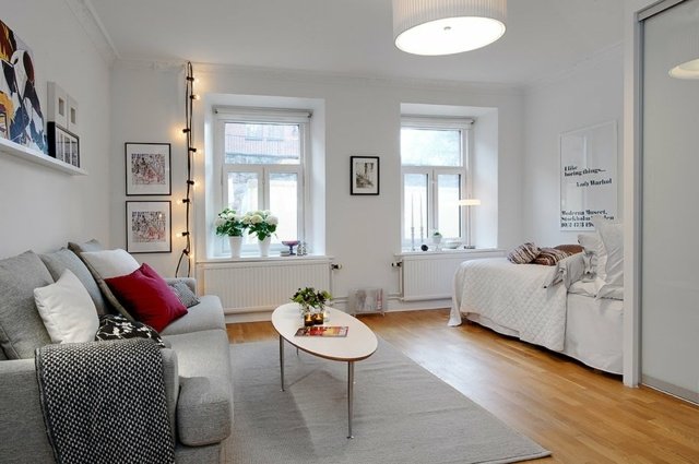 Nápady spálňa obývacia izba neutrálna farebná paleta