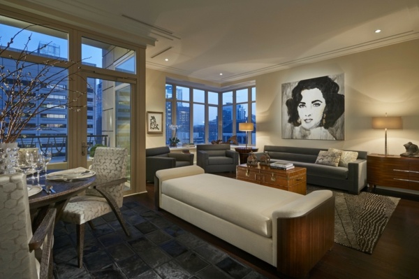 Living-and-dining-Chicago-apartment-in-skyscraper