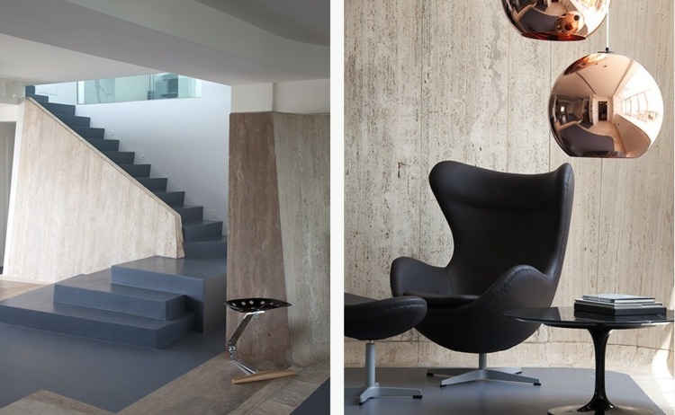 Vybavenie domu vo vidieckom štýle kreslá kožené závesné svetlá medené