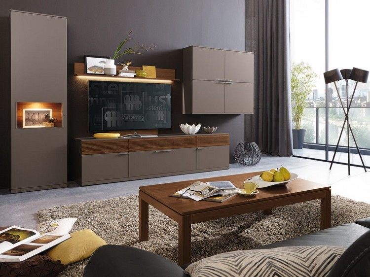 matný hnedý povrch a LED osvetlenie nápady na obývaciu stenu-moderné-matné-taupe-led-osvetlenie-kara2