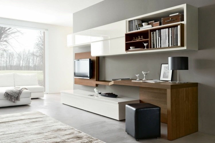 Moderný dizajn stola od Napola Arredamentiho s koženou taburetkou nástenná jednotka-stôl-koža-čierna-stolička-napol-arredamenti