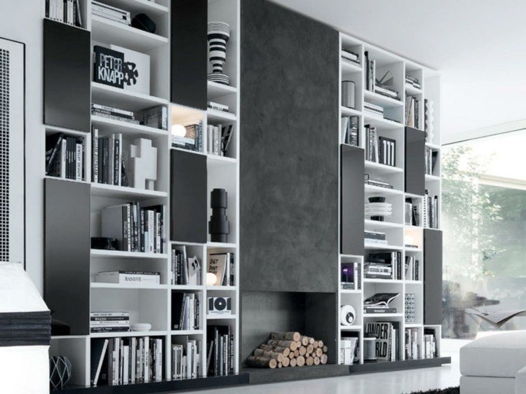 postavte si vlastnú nástennú jednotku minimalistické monochromatické farby komínové drevo