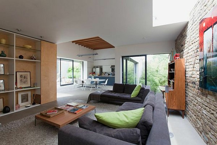 rustikálne akcenty v obývačke