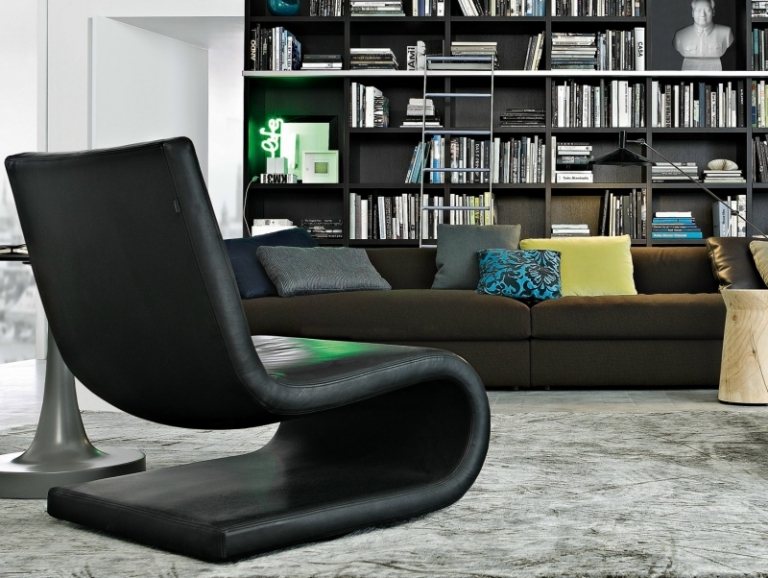 Nábytok do obývačky-nápady-kožené kreslo-Poliform