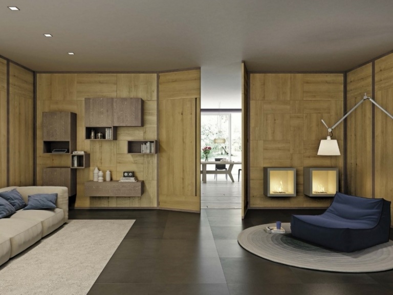 Obývacia izba-zariadenie stien-drevené panely-Domus-Arte