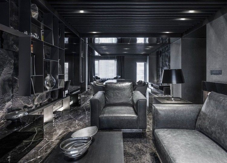 Kreslo do obývačky-sivé-obývacie-nápady-mramorová podlaha