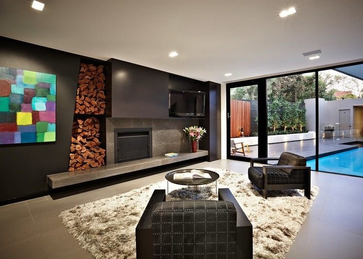 Obývacia izba-sivá-luxusná-obývačka-sedačka-sedačka-sivá koža