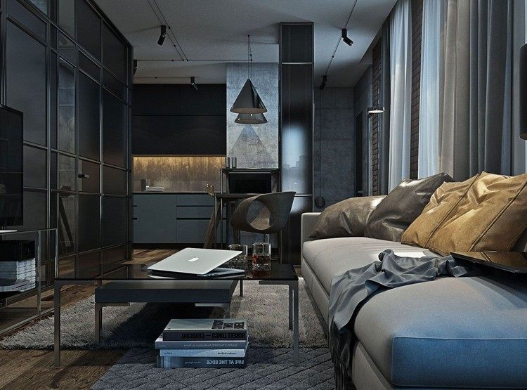 Predná časť obývačky-moderný dizajn-vysoký lesk