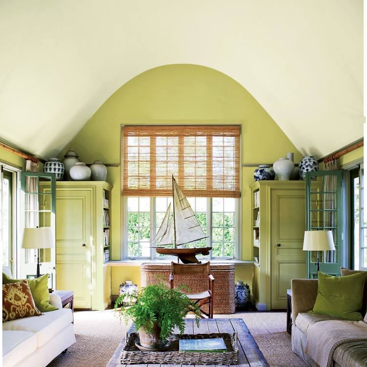 farby do obývačky-steny-2015-máj-zelená-krémová-ratanové materiály