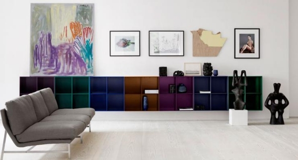 Obývacia izba zariadená nábytkom nástenná jednotka Montana