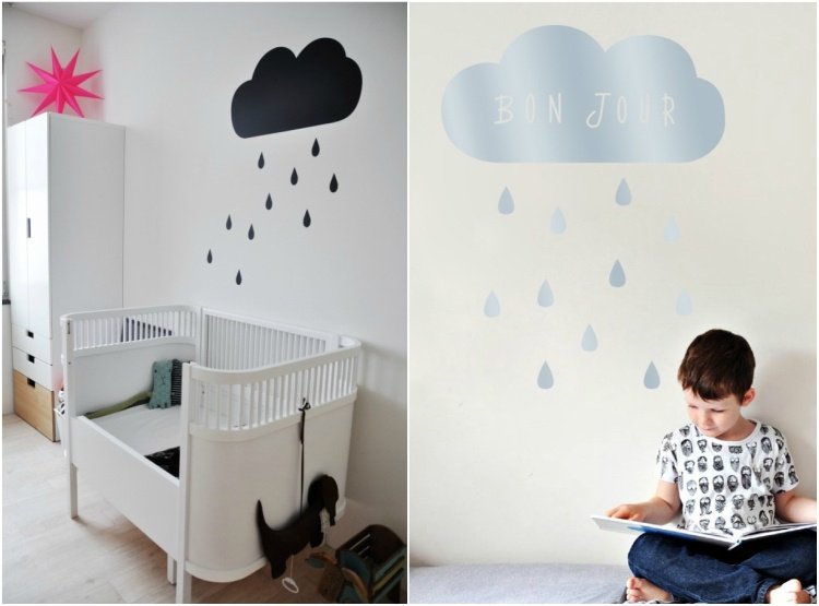 mraky škôlka detská izba dekorácia steny nálepky na stenu nálepky na stenu