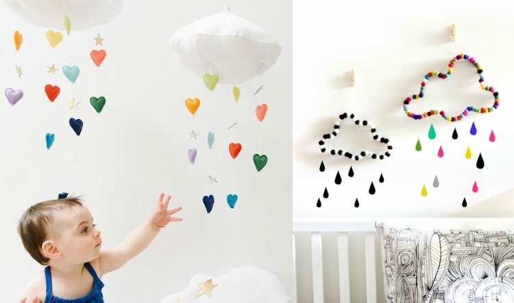 mraky detská izba detská izba mobilná plsť vlna jemná