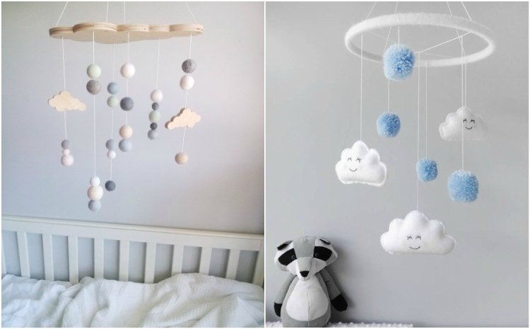 mraky škôlka detská izba mobil nápady nápady dekorácia