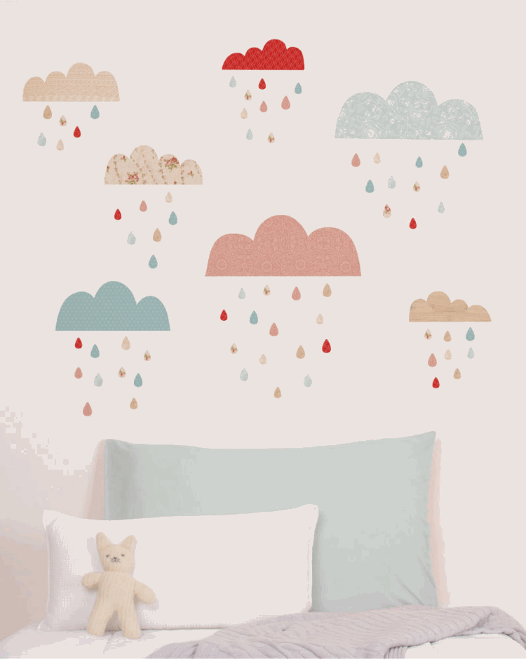 mraky detská izba detská izba stena vzor urobte seba