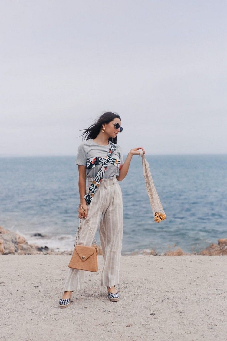 Ľanové nohavice elegantne kombinujú, prečo nosíte espadrilky