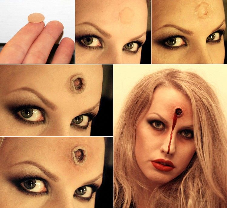 Pokyny na líčenie pri strelných ranách rany-make-up-výstrel-efekt-vosk-návod-strašidelný-pohľad