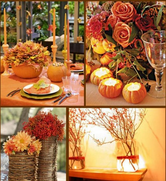 Dizajn pre stôl a obývaciu časť Jesenná dekorácia-na-stôl-sviečka-kvety