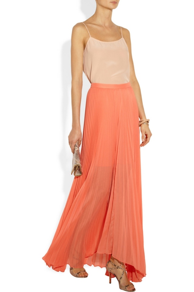 Vrchná časť sukne z priehľadnej látky vo farbe kože