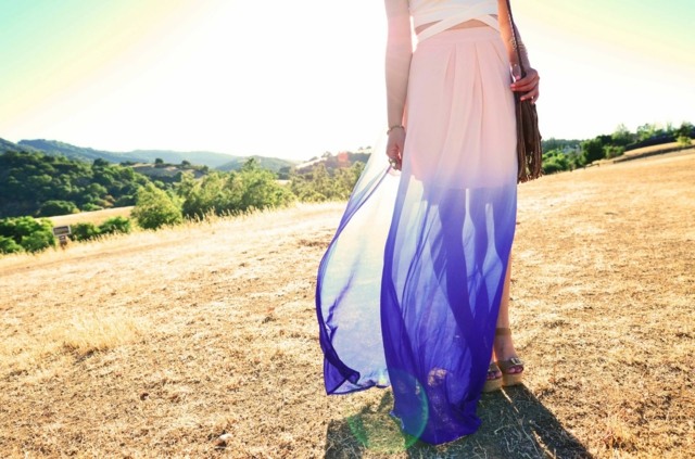 svetlo ružová tmavo modrá sukňa