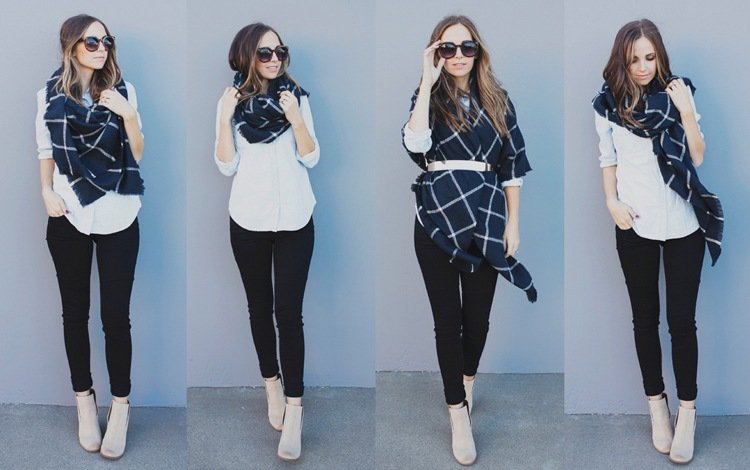 Štýlovo uviažte šatku XXL - 4 návody XXL šatka -viazačky-nápady-návody-tipy na styling-varianty