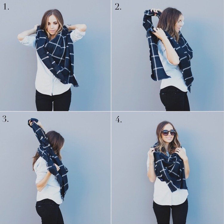 XXL šatku voľne uviažte okolo krku XXL šatka-kravata-nákrčník-štýl-čierno-biela