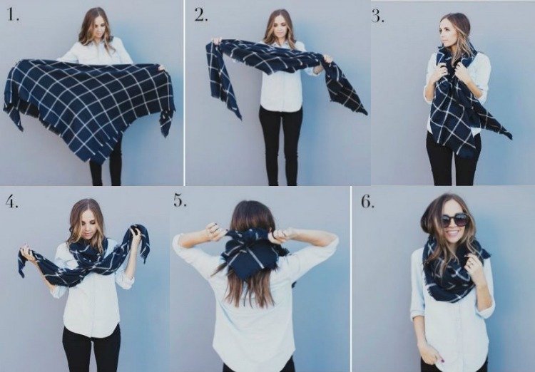 V chladných dňoch si uviažte na krk šatku XXL XXL šatka-kravaty-nákrčník-návod-károvaný-čierny