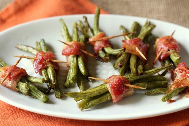 Predjedlá špáradla recepty zelené fazuľky obalené v slanine