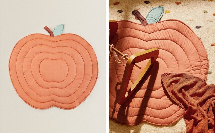 Polstrovaná hracia podložka v tvare jablka