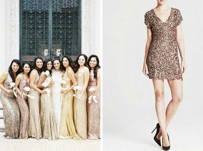 Očarujúci vzhľad oblieka látky pre družičky očarujúce-šaty-vyrobené-z-trblietavej látky-dlhé-alebo-krátke