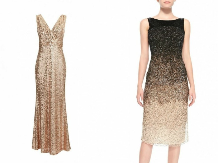 jemné látky so zlatým vzhľadom Paletové šaty-trblietavá látka-s-bez-výstrihu