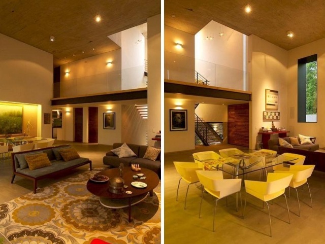 Interiéru dominujú svetlé farby a žltá jedálenská časť