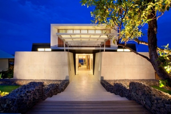 Concrete House Australia Sustainable Architectural Accent Lighting Betónový dom austrália-udržateľná architektúra vonkajšie osvetlenie