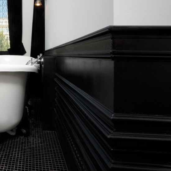 Soklová lišta s ozdobou Orac plastová moderná čierna nástenná krytina