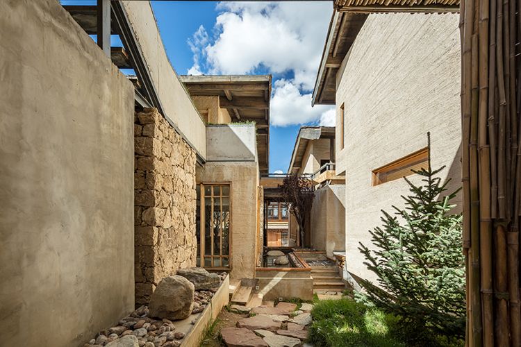 zen design záhradný izbový betónový kameň hrubé materiály