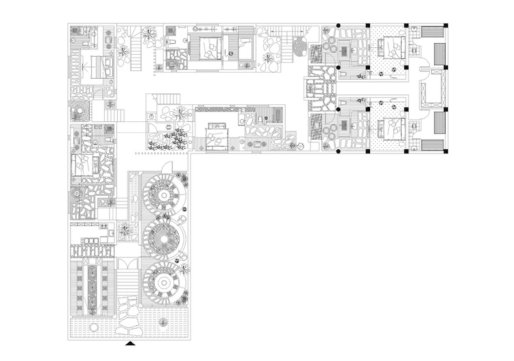 zen architecture hotel porcelán pôdorys