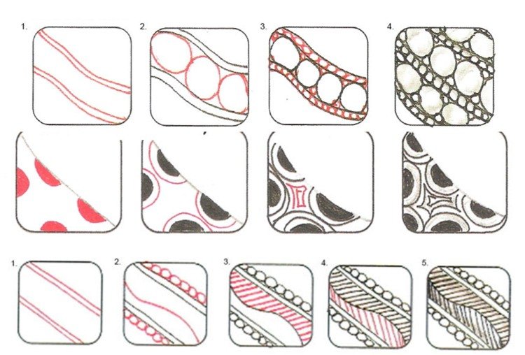 Šablóny zentangle Návody na vianočný vzor nakreslite sami