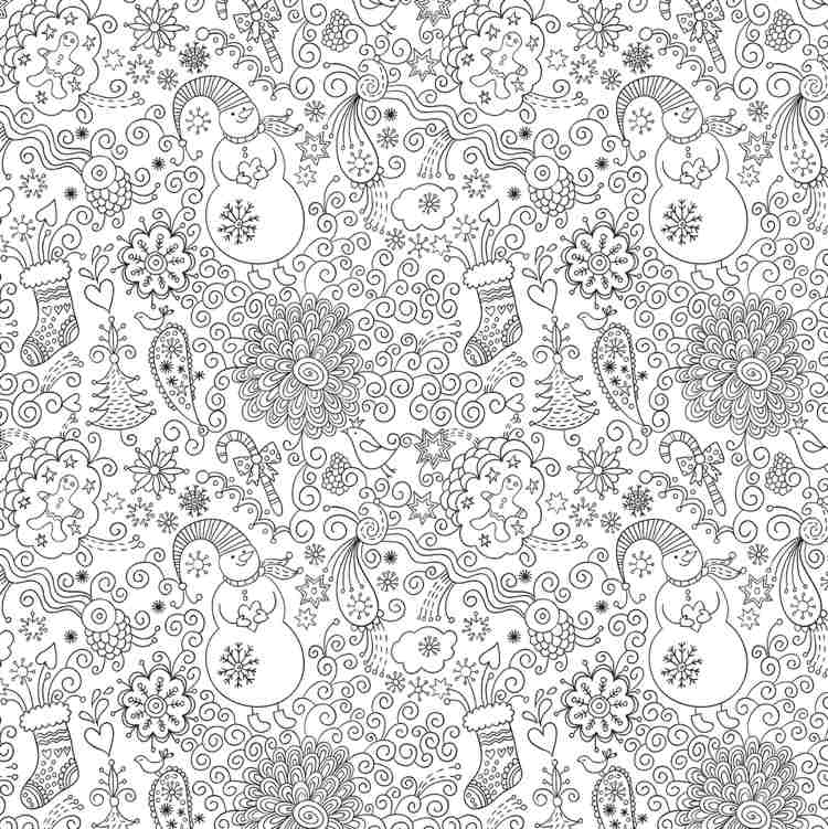 Zentangle šablóny Vianoce na vyfarbenie vianočných motívov