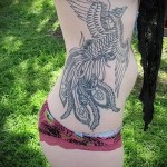 tűzmadár tetoválás nő - befejezetlen munka