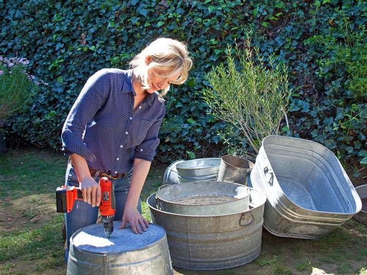 Výsadba zinkovej vane, drenáž-drenáž-urob si sám