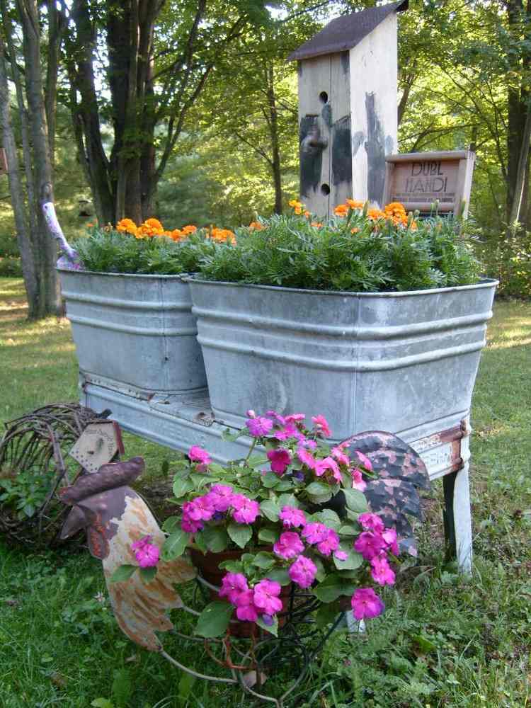 výsadba zinkovej vane-jesenné kvety-nápady-záhrada