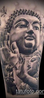 Buddhista tetoválásszám 452 - a kép hűvös változata, amely jól használható a buddhista mantrák felülvizsgálatához és tetováláshoz