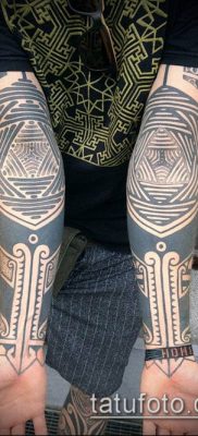 geometriai tetoválás 83. szám - a minta érdekes változata, amely sikeresen használható geometriai stílusú tetoválásként történő feldolgozásra és alkalmazásra