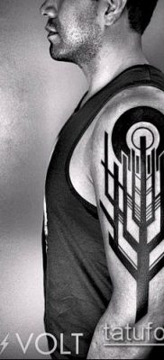 geometriai tetoválás 347. szám - a minta egyedi változata, amely jól használható a lányok geometriai tetoválásaként történő feldolgozásához és alkalmazásához