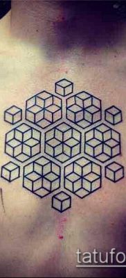 geometriai tetoválás 604. szám - a minta érdekes változata, amely könnyen használható felülvizsgálatra és alkalmazásra geometriai tetoválásként a nyakon