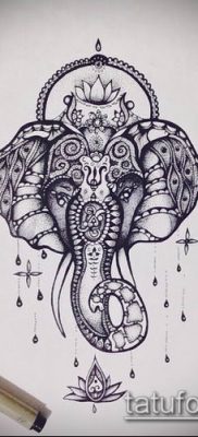 Fotó indiai tetoválás (jelentése) - példa rajz - 075