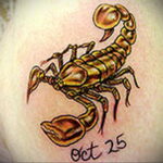Photo of a colored scorpion tattoo 01.16.2021 №0032 -color tattoo scorpion-